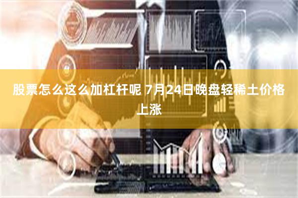 股票怎么这么加杠杆呢 7月24日晚盘轻稀土价格上涨