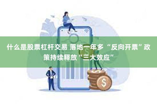 什么是股票杠杆交易 落地一年多 “反向开票”政策持续释放“三大效应”